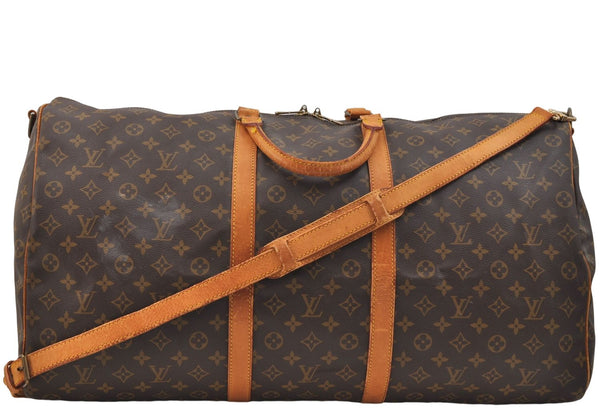 Auth Louis Vuitton Monogram Keepall Bandouliere 60 Boston Bag M41412 LV 1457E