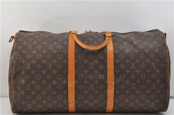 Auth Louis Vuitton Monogram Keepall Bandouliere 60 Boston Bag M41412 LV 1457E