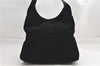 Authentic GUCCI Vintage Shoulder Hand Bag Purse Suede Black Junk 1458G