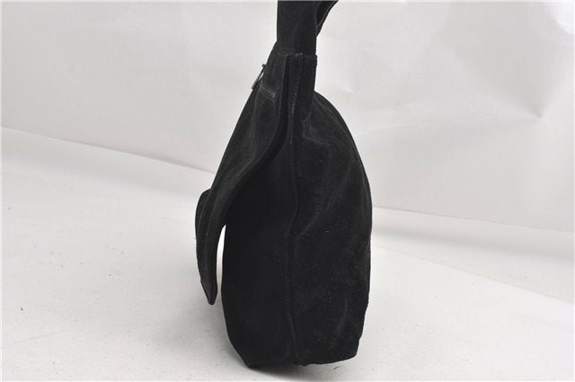 Authentic GUCCI Vintage Shoulder Hand Bag Purse Suede Black Junk 1458G