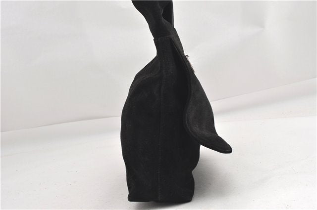 Authentic GUCCI Vintage Shoulder Hand Bag Purse Suede Black Junk 1458G