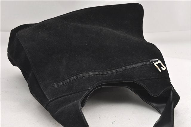 Authentic GUCCI Vintage Shoulder Hand Bag Purse Suede Black Junk 1458G