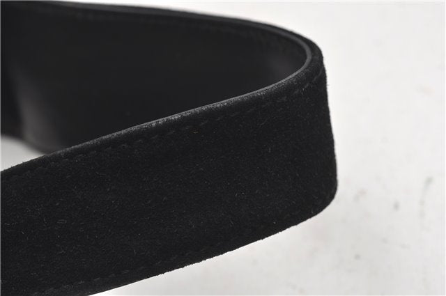 Authentic GUCCI Vintage Shoulder Hand Bag Purse Suede Black Junk 1458G