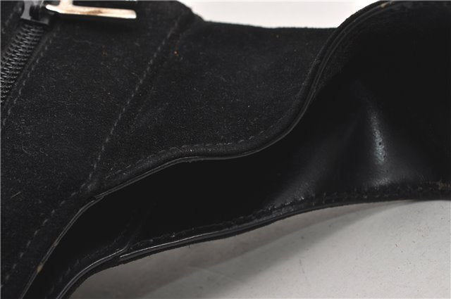 Authentic GUCCI Vintage Shoulder Hand Bag Purse Suede Black Junk 1458G