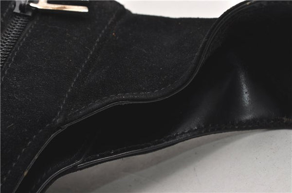 Authentic GUCCI Vintage Shoulder Hand Bag Purse Suede Black Junk 1458G