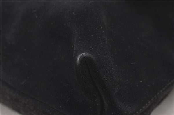 Authentic GUCCI Vintage Shoulder Hand Bag Purse Suede Black Junk 1458G