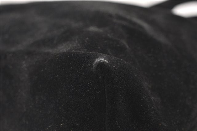 Authentic GUCCI Vintage Shoulder Hand Bag Purse Suede Black Junk 1458G