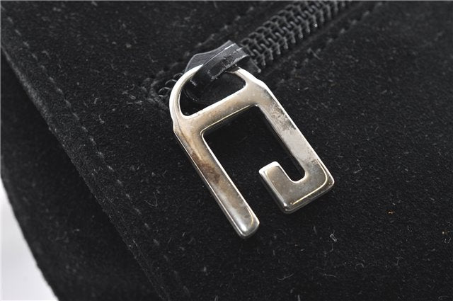 Authentic GUCCI Vintage Shoulder Hand Bag Purse Suede Black Junk 1458G