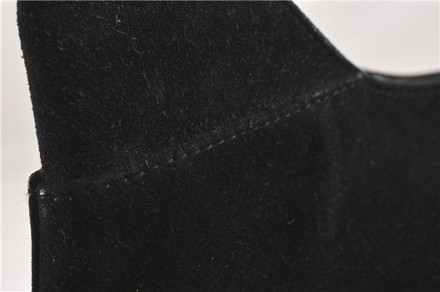 Authentic GUCCI Vintage Shoulder Hand Bag Purse Suede Black Junk 1458G