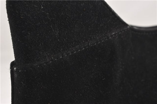 Authentic GUCCI Vintage Shoulder Hand Bag Purse Suede Black Junk 1458G