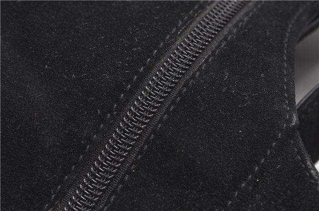 Authentic GUCCI Vintage Shoulder Hand Bag Purse Suede Black Junk 1458G