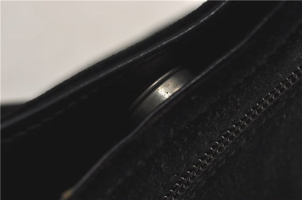 Authentic GUCCI Vintage Shoulder Hand Bag Purse Suede Black Junk 1458G