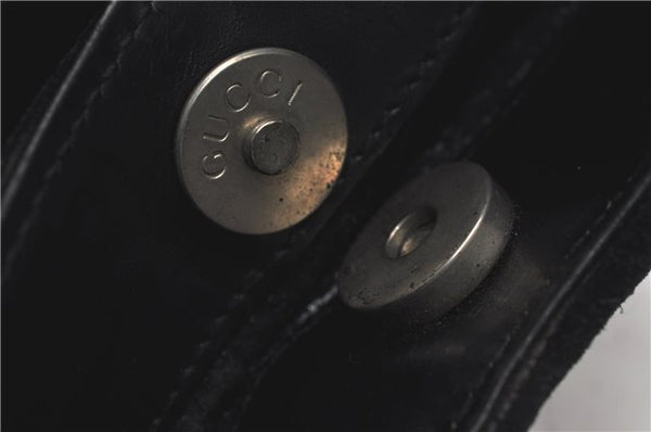 Authentic GUCCI Vintage Shoulder Hand Bag Purse Suede Black Junk 1458G