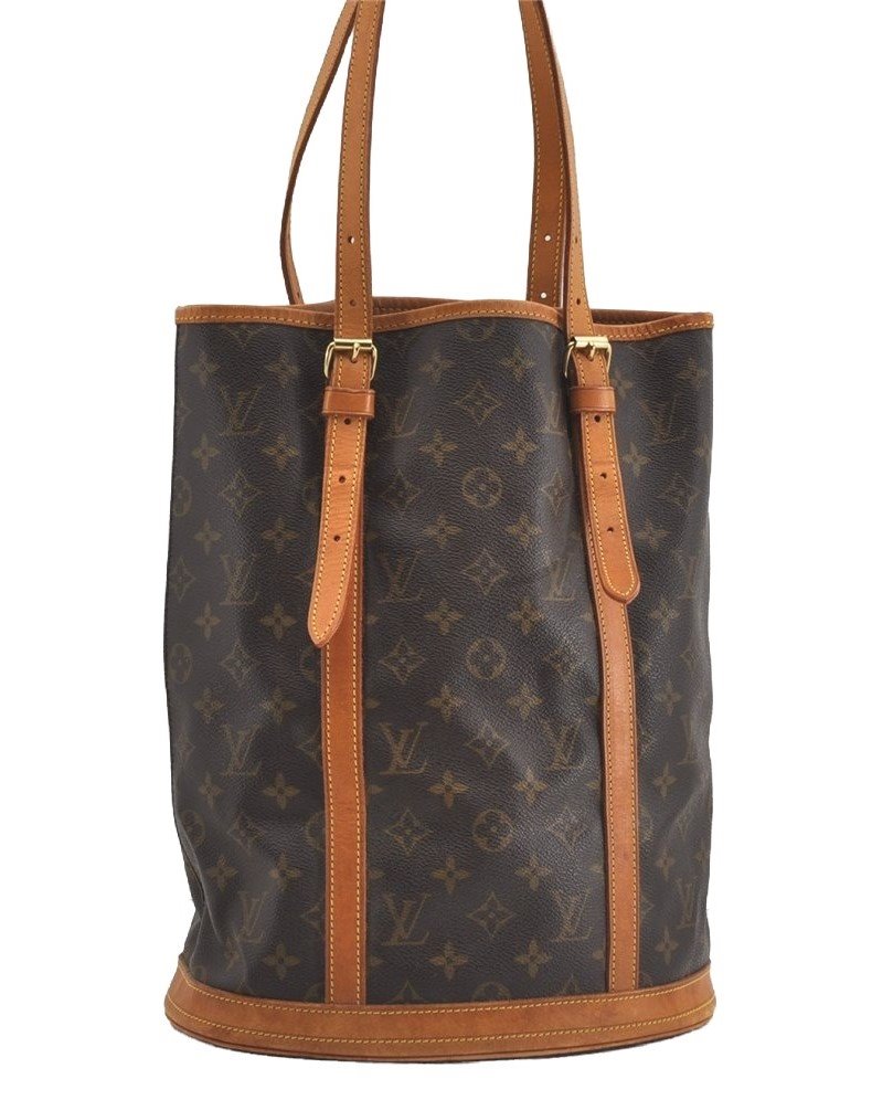 Authentic Louis Vuitton Monogram Bucket GM Shoulder Tote Bag M42236 Junk 1458I