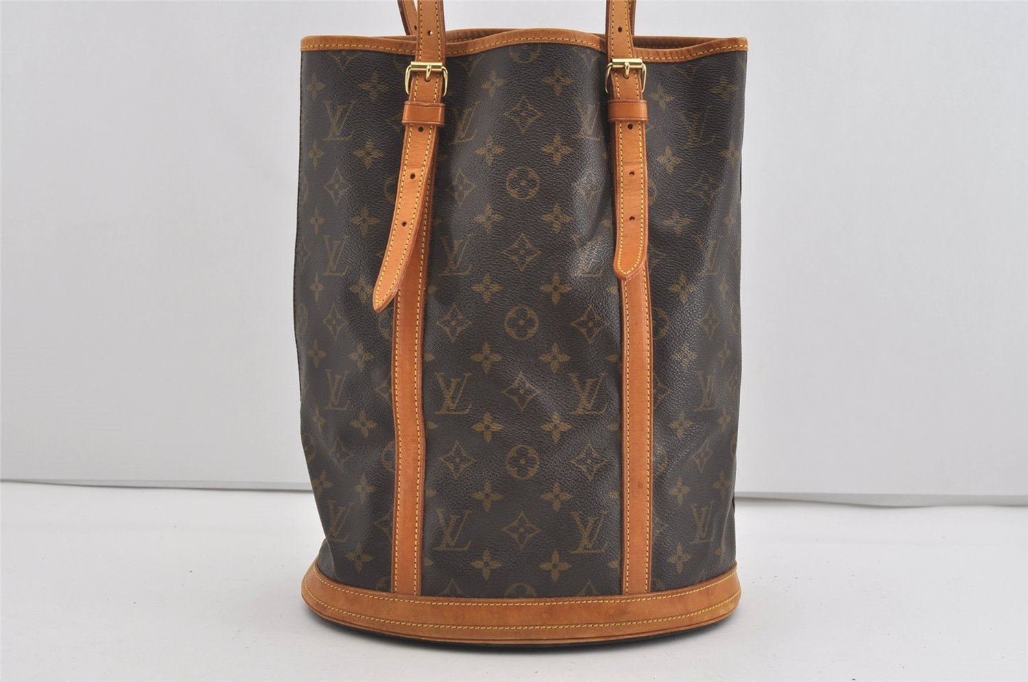 Authentic Louis Vuitton Monogram Bucket GM Shoulder Tote Bag M42236 Junk 1458I