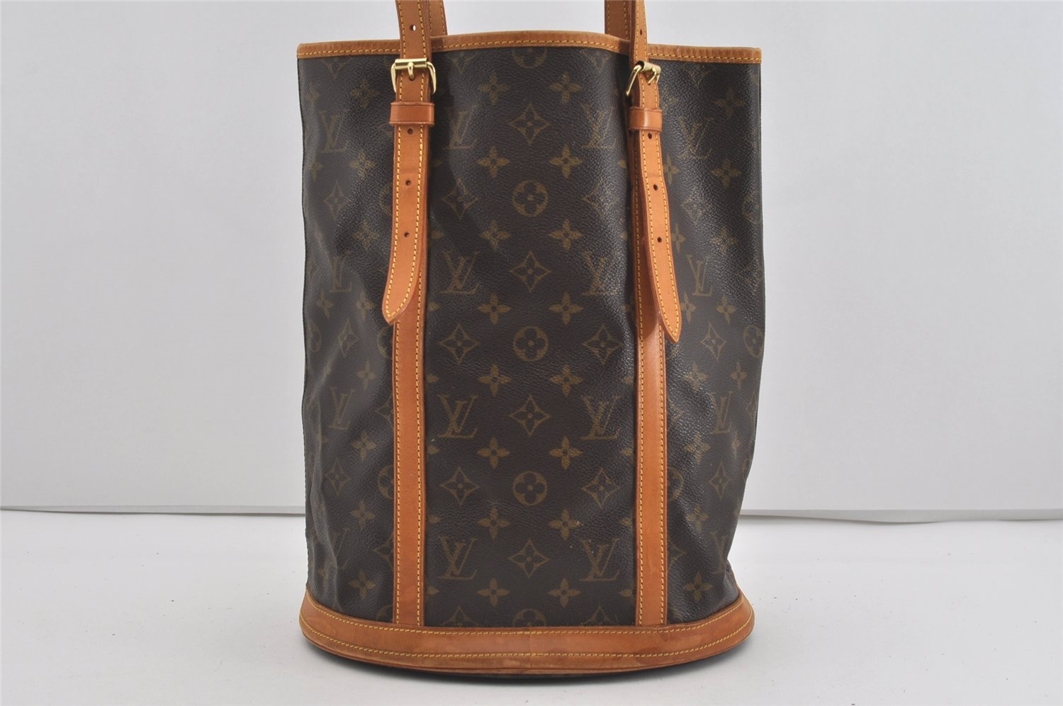 Authentic Louis Vuitton Monogram Bucket GM Shoulder Tote Bag M42236 Junk 1458I