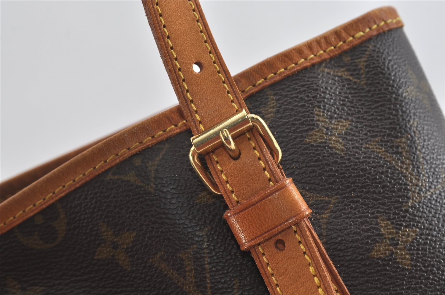 Authentic Louis Vuitton Monogram Bucket GM Shoulder Tote Bag M42236 Junk 1458I