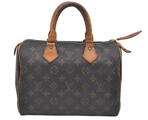 Authentic Louis Vuitton Monogram Speedy 25 Boston Hand Bag M41528 LV 1460I