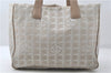 Authentic CHANEL New Travel Line Shoulder Tote Bag Nylon Leather Beige 1461E