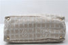 Authentic CHANEL New Travel Line Shoulder Tote Bag Nylon Leather Beige 1461E