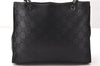 Authentic GUCCI Bamboo 2way Shoulder Hand Bag Nylon Leather 0021016 Black 1461G