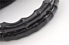 Authentic GUCCI Bamboo 2way Shoulder Hand Bag Nylon Leather 0021016 Black 1461G