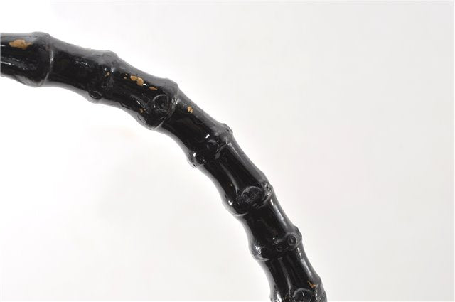 Authentic GUCCI Bamboo 2way Shoulder Hand Bag Nylon Leather 0021016 Black 1461G