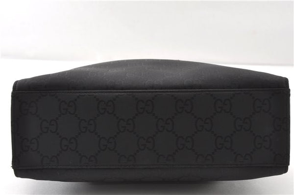 Authentic GUCCI Bamboo 2way Shoulder Hand Bag Nylon Leather 0021016 Black 1461G
