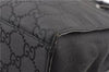 Authentic GUCCI Bamboo 2way Shoulder Hand Bag Nylon Leather 0021016 Black 1461G