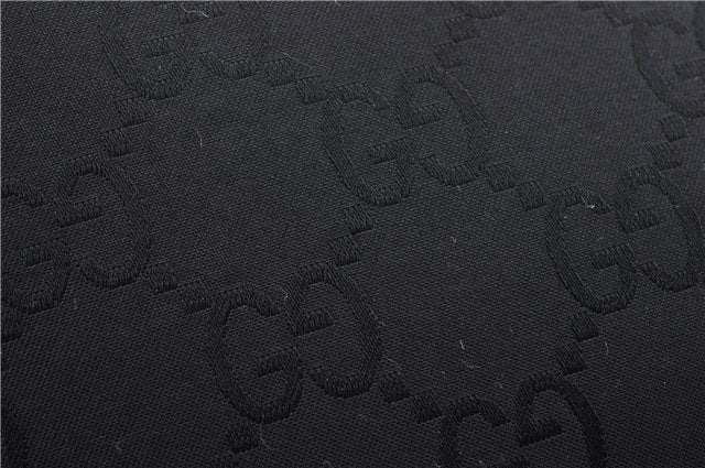 Authentic GUCCI Bamboo 2way Shoulder Hand Bag Nylon Leather 0021016 Black 1461G