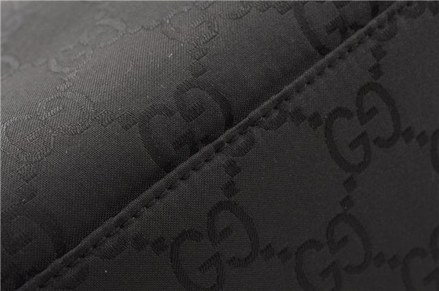 Authentic GUCCI Bamboo 2way Shoulder Hand Bag Nylon Leather 0021016 Black 1461G