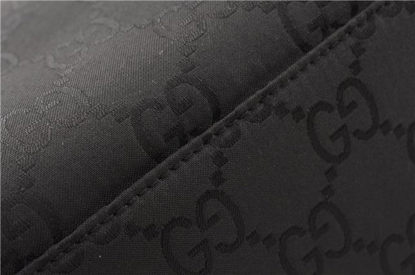 Authentic GUCCI Bamboo 2way Shoulder Hand Bag Nylon Leather 0021016 Black 1461G