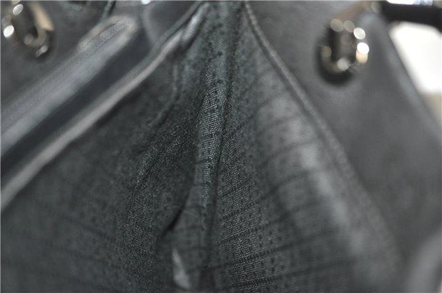 Authentic GUCCI Bamboo 2way Shoulder Hand Bag Nylon Leather 0021016 Black 1461G