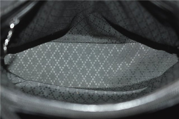 Authentic GUCCI Bamboo 2way Shoulder Hand Bag Nylon Leather 0021016 Black 1461G