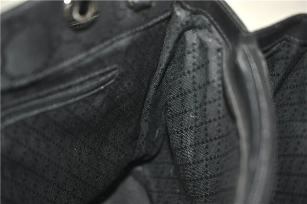 Authentic GUCCI Bamboo 2way Shoulder Hand Bag Nylon Leather 0021016 Black 1461G