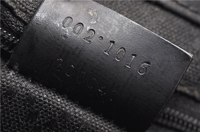 Authentic GUCCI Bamboo 2way Shoulder Hand Bag Nylon Leather 0021016 Black 1461G