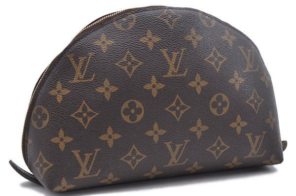 Auth Louis Vuitton Monogram Trousse Demi Ronde 23 Cosmetic Pouch M47520 LV 1462D