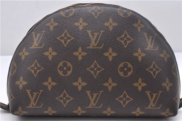 Auth Louis Vuitton Monogram Trousse Demi Ronde 23 Cosmetic Pouch M47520 LV 1462D