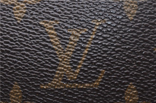 Auth Louis Vuitton Monogram Trousse Demi Ronde 23 Cosmetic Pouch M47520 LV 1462D