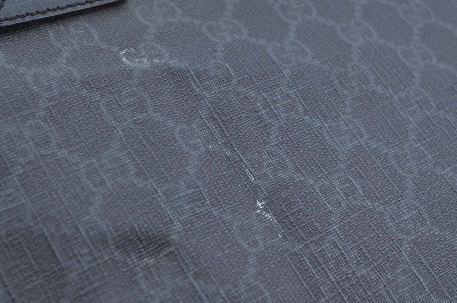 Authentic GUCCI Vintage 2Way Travel Boston Bag GG PVC Leather 162800 Black 1462F