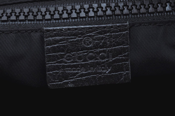 Authentic GUCCI Vintage 2Way Travel Boston Bag GG PVC Leather 162800 Black 1462F