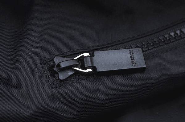 Authentic GUCCI Vintage 2Way Travel Boston Bag GG PVC Leather 162800 Black 1462F