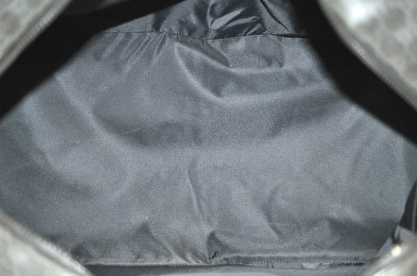 Authentic GUCCI Vintage 2Way Travel Boston Bag GG PVC Leather 162800 Black 1462F