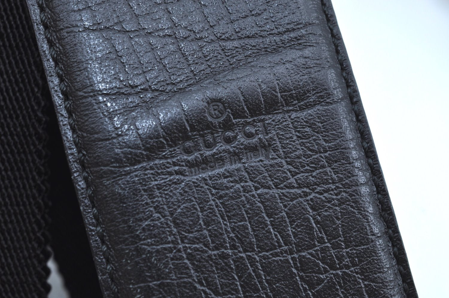 Authentic GUCCI Vintage 2Way Travel Boston Bag GG PVC Leather 162800 Black 1462F