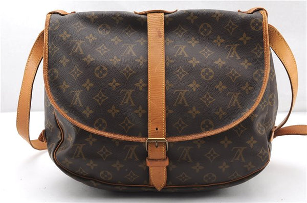 Authentic Louis Vuitton Monogram Saumur 35 Shoulder Cross Bag M42254 LV 1464F