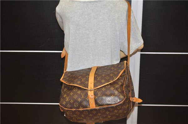 Authentic Louis Vuitton Monogram Saumur 35 Shoulder Cross Bag M42254 LV 1464F