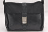 Authentic PRADA Leather Nappa Nylon Shoulder Cross Body Bag Purse Black 1464G