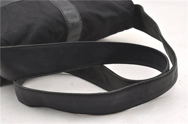 Authentic PRADA Leather Nappa Nylon Shoulder Cross Body Bag Purse Black 1464G
