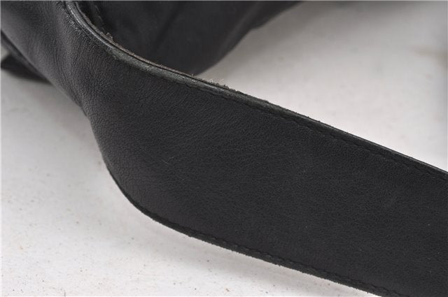 Authentic PRADA Leather Nappa Nylon Shoulder Cross Body Bag Purse Black 1464G