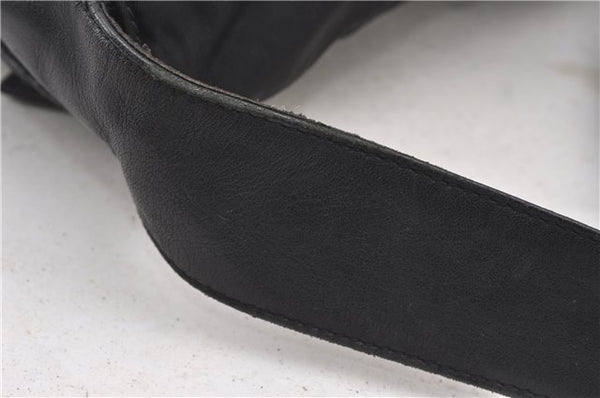 Authentic PRADA Leather Nappa Nylon Shoulder Cross Body Bag Purse Black 1464G